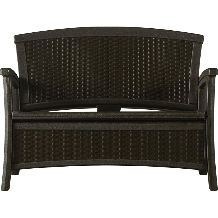 Suncast elements resin discount wicker bench with storage